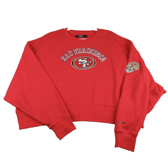 Trendy Cute San Francisco 49ers FLC Womens Crewneck Sweatshirt Oversized L RED - Picture 1 of 9